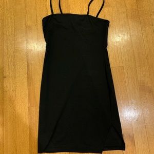 Fitted cami dress with slit hem